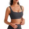 image:imageG4Free BareFeel Square Neck Sports Bras for Women  Non Padded U Back Casual Yoga Crop TopsDark Gray