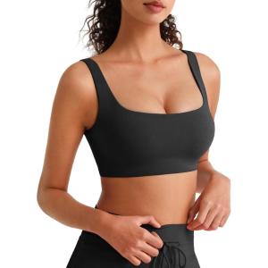image:imageG4Free BareFeel Square Neck Sports Bras for Women  Non Padded U Back Casual Yoga Crop TopsBlack