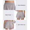 image:imageG4Free Chillwhisp Lightweight Running Shorts for Women 25 High Waist Workout Shorts with Liner Pocket TennisChime Gray