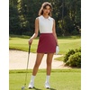 image:imageG4Free A Line Golf Skirts for Women 15 Elastic High Waisted Tennis Skorts Soft Casual Athletic Inner Shorts 4 PocketsWine Red