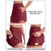 image:imageG4Free A Line Golf Skirts for Women 15 Elastic High Waisted Tennis Skorts Soft Casual Athletic Inner Shorts 4 PocketsWine Red
