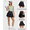 image:imageG4Free Chillwhisp Pleated Tennis Skirts for Women  15 Athletic Seamless High Waisted Skort Builtin Shorts with PocketsBlack