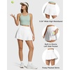 image:imageG4Free Chillwhisp Pleated Tennis Skirts for Women  15 Athletic Seamless High Waisted Skort Builtin Shorts with PocketsWhite