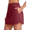 image:imageG4Free A Line Golf Skirts for Women 15 Elastic High Waisted Tennis Skorts Soft Casual Athletic Inner Shorts 4 PocketsWine Red
