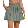 image:imageG4Free Chillwhisp High Waisted Tennis Skirts for Women  15 Flowy Golf Skort Athletic Inner Shorts with 4 PocketsGray Olive