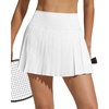 image:imageG4Free Chillwhisp Pleated Tennis Skirts for Women  15 Athletic Seamless High Waisted Skort Builtin Shorts with PocketsWhite