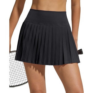 image:imageG4Free Chillwhisp Pleated Tennis Skirts for Women  15 Athletic Seamless High Waisted Skort Builtin Shorts with PocketsBlack
