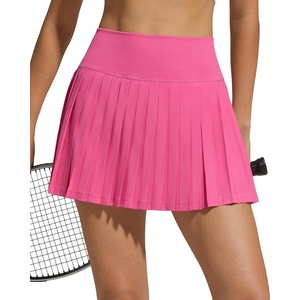 image:imageG4Free Chillwhisp Pleated Tennis Skirts for Women  15 Athletic Seamless High Waisted Skort Builtin Shorts with PocketsRose Pink