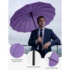 image:imageG4Free 54 Inch Strong Windproof Large Umbrella for Rain 16 Ribs Stick Umbrellas Auto Open Wooden Handle Travel Golf for Men WomenPurple