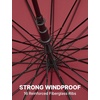 image:imageG4Free 54 Inch Strong Windproof Large Umbrella for Rain 16 Ribs Stick Umbrellas Auto Open Wooden Handle Travel Golf for Men WomenWine Red