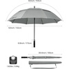 image:imageG4Free Golf Umbrella 62 Inch Large Umbrella for Rain Vented Strong Windproof Waterproof Double Canopy Automatic Open Stick Umbrellas Resist Up to 85 MPH WindsGrey