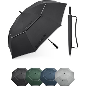 image:imageG4Free Golf Umbrella 62 Inch Large Umbrella for Rain Vented Strong Windproof Waterproof Double Canopy Automatic Open Stick Umbrellas Resist Up to 85 MPH WindsBlack