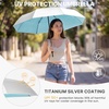 image:imageG4Free 46 Inch Mini Travel Umbrella with Retractable Handle Pocket Size Umbrellas for Sun Rain UV Protection UPF 50 Small Compact UmbrellaLight Blue