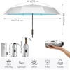image:imageG4Free 46 Inch Mini Travel Umbrella with Retractable Handle Pocket Size Umbrellas for Sun Rain UV Protection UPF 50 Small Compact UmbrellaLight Blue
