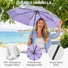 image:imageG4Free 46 Inch Mini Travel Umbrella with Retractable Handle Pocket Size Umbrellas for Sun Rain UV Protection UPF 50 Small Compact UmbrellaLight Purple