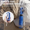 image:imageG4Free 46inch Ring Buckle Umbrella Inverted Design with Carabiner Handle Compact Travel Umbrella with Reflective Strip Automatic Windproof for RainBlue