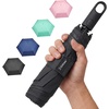 image:imageG4Free Travel Umbrella with Ring Carabiner Handle Automatic Open UV Protection Lightweight Compact Rain amp Sun Umbrella for Backpack Car CommutingBlack