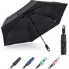image:imageG4Free Travel Umbrella with Ring Carabiner Handle Automatic Open UV Protection Lightweight Compact Rain amp Sun Umbrella for Backpack Car CommutingBlack