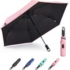 image:imageG4Free Travel Umbrella with Ring Carabiner Handle Automatic Open UV Protection Lightweight Compact Rain amp Sun Umbrella for Backpack Car CommutingPink