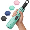 image:imageG4Free Travel Umbrella with Ring Carabiner Handle Automatic Open UV Protection Lightweight Compact Rain amp Sun Umbrella for Backpack Car CommutingTeal