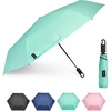 image:imageG4Free Travel Umbrella with Ring Carabiner Handle Automatic Open UV Protection Lightweight Compact Rain amp Sun Umbrella for Backpack Car CommutingTeal