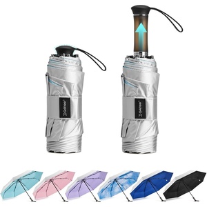 image:imageG4Free 46 Inch Mini Travel Umbrella with Retractable Handle Pocket Size Umbrellas for Sun Rain UV Protection UPF 50 Small Compact UmbrellaLight Blue
