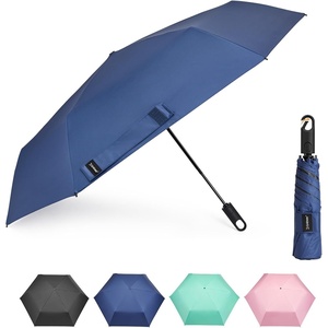 image:imageG4Free Travel Umbrella with Ring Carabiner Handle Automatic Open UV Protection Lightweight Compact Rain amp Sun Umbrella for Backpack Car CommutingNavy Blue