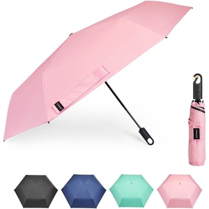 image:imageG4Free Travel Umbrella with Ring Carabiner Handle Automatic Open UV Protection Lightweight Compact Rain amp Sun Umbrella for Backpack Car CommutingPink