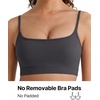 image:imageG4Free BareFeel Non Padded Adjustable Spaghetti Strap Sports Bra for Women  Scoop Neck Wireless Yoga Workout Crop TankDark Gray