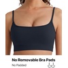image:imageG4Free BareFeel Non Padded Adjustable Spaghetti Strap Sports Bra for Women  Scoop Neck Wireless Yoga Workout Crop TankDark Navy