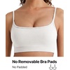 image:imageG4Free BareFeel Non Padded Adjustable Spaghetti Strap Sports Bra for Women  Scoop Neck Wireless Yoga Workout Crop TankPure White