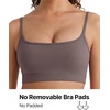 image:imageG4Free BareFeel Non Padded Adjustable Spaghetti Strap Sports Bra for Women  Scoop Neck Wireless Yoga Workout Crop TankTaupe