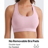 image:imageG4Free BareFeel Non Padded Racerback Sports Bra for Women  Scoop Neck Workout Tank Top Casual Yoga GymBlush