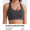 image:imageG4Free BareFeel Non Padded Racerback Sports Bra for Women  Scoop Neck Workout Tank Top Casual Yoga GymDark Gray