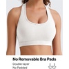 image:imageG4Free BareFeel Non Padded Racerback Sports Bra for Women  Scoop Neck Workout Tank Top Casual Yoga GymPure White