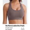 image:imageG4Free BareFeel Non Padded Racerback Sports Bra for Women  Scoop Neck Workout Tank Top Casual Yoga GymTaupe