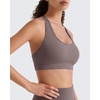 image:imageG4Free BareFeel Non Padded Racerback Sports Bra for Women  Scoop Neck Workout Tank Top Casual Yoga GymTaupe
