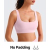 image:imageG4Free BareFeel Non Padded Square Neck Sports Bra for Women  Wireless U Back Crop Tank Tops Yoga Workout CasualBlush