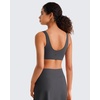 image:imageG4Free BareFeel Non Padded Square Neck Sports Bra for Women  Wireless U Back Crop Tank Tops Yoga Workout CasualDark Gray