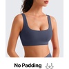 image:imageG4Free BareFeel Non Padded Square Neck Sports Bra for Women  Wireless U Back Crop Tank Tops Yoga Workout CasualDark Navy