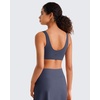 image:imageG4Free BareFeel Non Padded Square Neck Sports Bra for Women  Wireless U Back Crop Tank Tops Yoga Workout CasualDark Navy