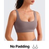 image:imageG4Free BareFeel Non Padded Square Neck Sports Bra for Women  Wireless U Back Crop Tank Tops Yoga Workout CasualTaupe