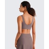 image:imageG4Free BareFeel Non Padded Square Neck Sports Bra for Women  Wireless U Back Crop Tank Tops Yoga Workout CasualTaupe