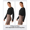 image:imageG4Free Lightbreeze Drawstring Hem UPF 50 Sun Shirts Women  Crop Long Sleeve Workout Tops Quick Dry Running HikingBlack