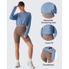 image:imageG4Free Lightbreeze Drawstring Hem UPF 50 Sun Shirts Women  Crop Long Sleeve Workout Tops Quick Dry Running HikingDusty Blue