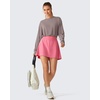image:imageG4Free Lightbreeze Drawstring Hem UPF 50 Sun Shirts Women  Crop Long Sleeve Workout Tops Quick Dry Running HikingGray Lilac