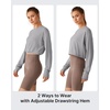 image:imageG4Free Lightbreeze Drawstring Hem UPF 50 Sun Shirts Women  Crop Long Sleeve Workout Tops Quick Dry Running HikingSilver Gray