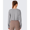 image:imageG4Free Lightbreeze Drawstring Hem UPF 50 Sun Shirts Women  Crop Long Sleeve Workout Tops Quick Dry Running HikingSilver Gray