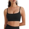 image:imageG4Free BareFeel Non Padded Adjustable Spaghetti Strap Sports Bra for Women  Scoop Neck Wireless Yoga Workout Crop TankBlack