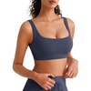 image:imageG4Free BareFeel Non Padded Square Neck Sports Bra for Women  Wireless U Back Crop Tank Tops Yoga Workout CasualDark Navy